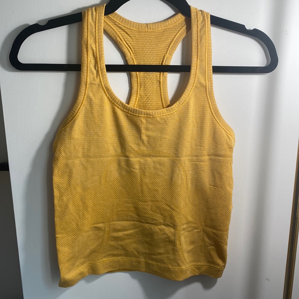 Lululemon swiftly tank top sz 2 yellow